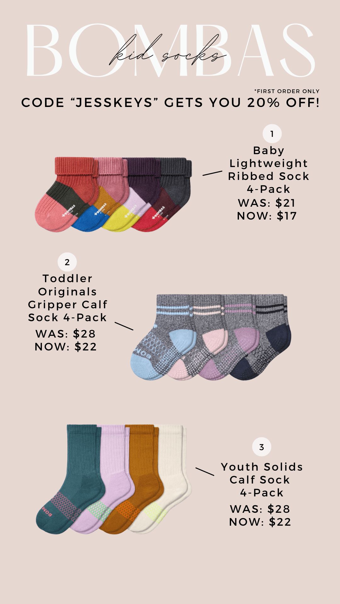 Bombas kids socks