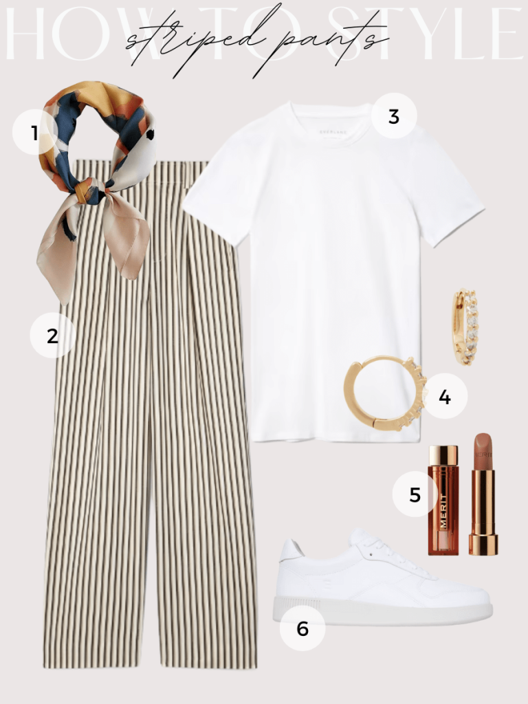 STRIPE DRAPE PANTS AND WHITE TEE