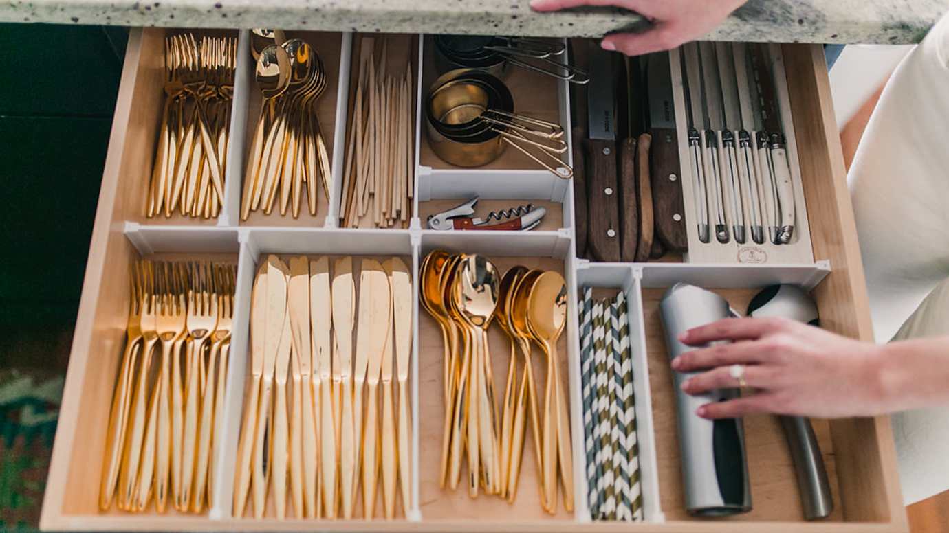 silverware organization in your kitchen drawers