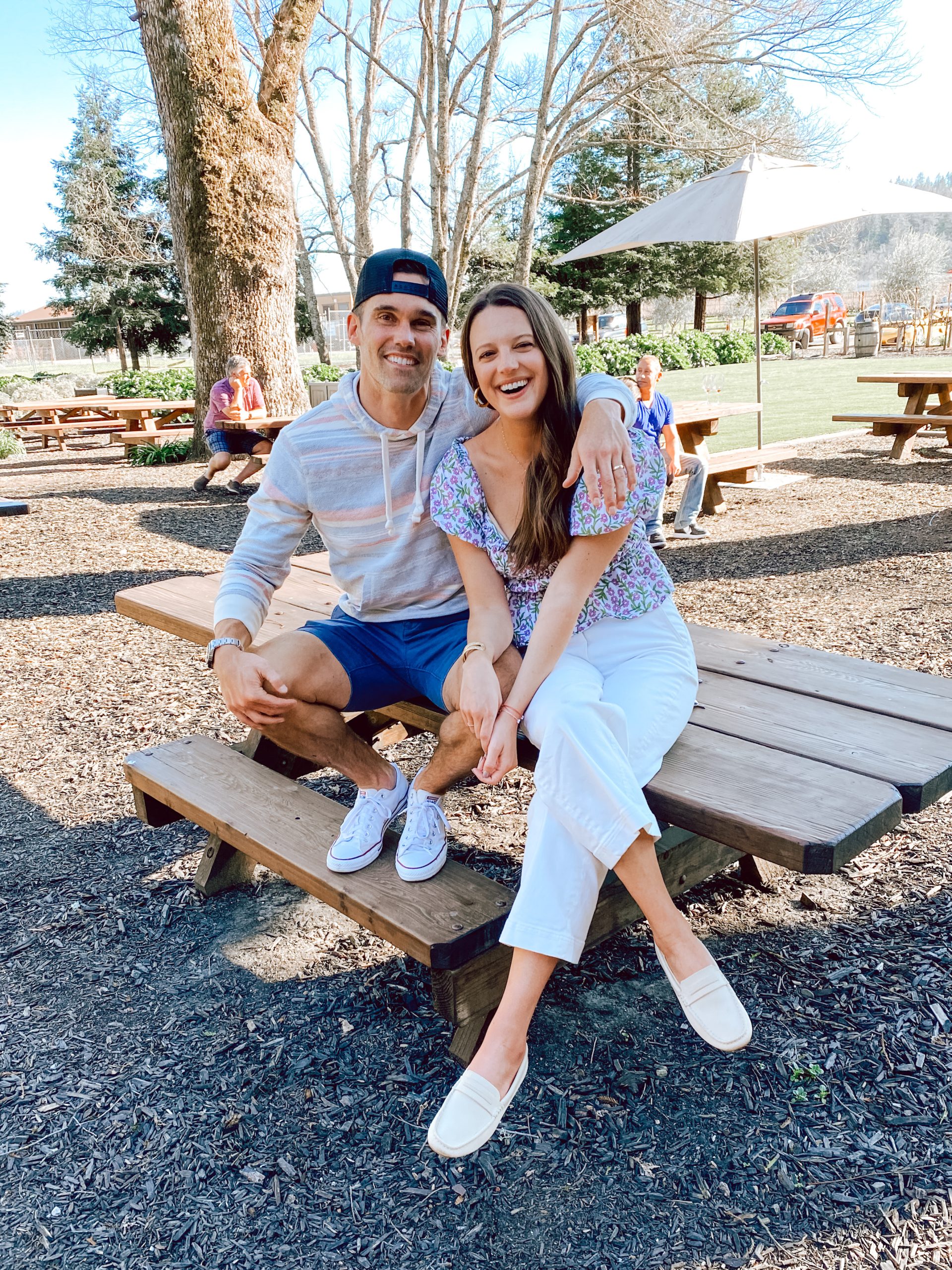 Picnic tables at Frank Family 