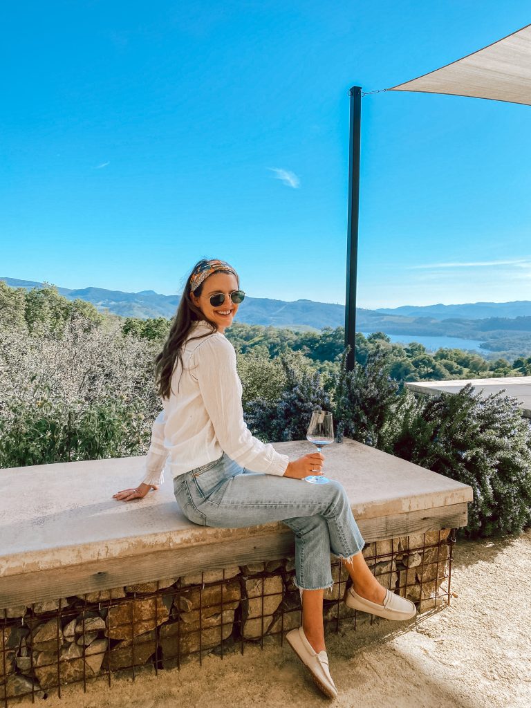 Faherty Willa blouse and jeans