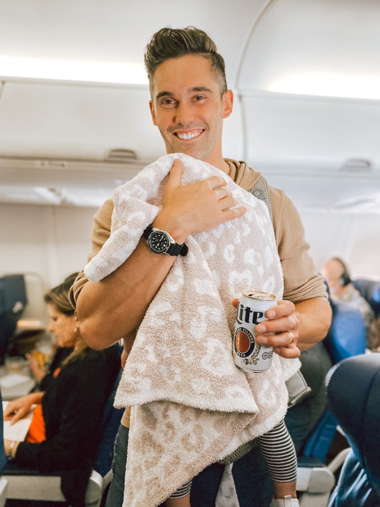 Father's Day beer mid-flight