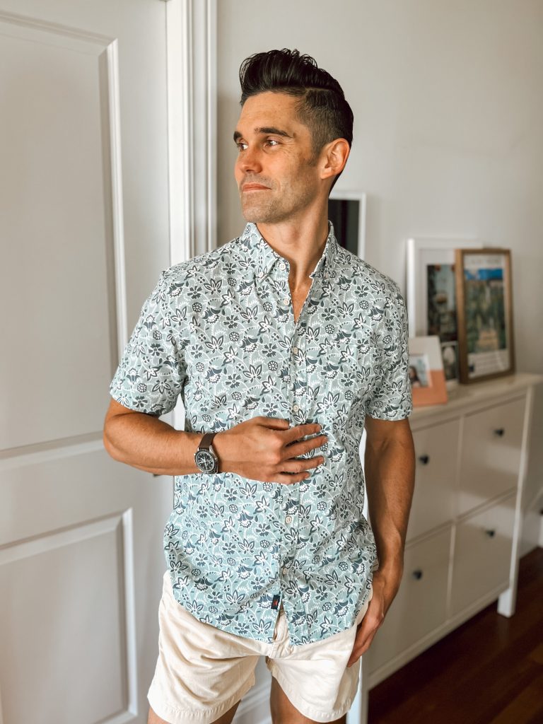 Short-sleeve Breeze shirt in Riptide Floral Batik