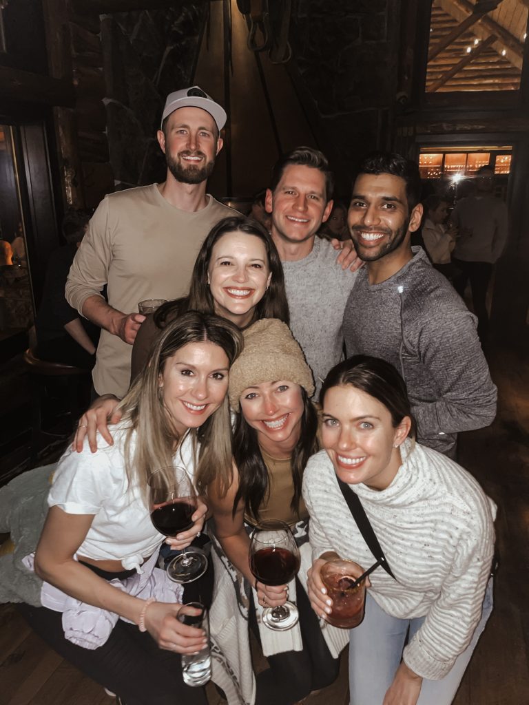 Our crew at the bar at Lone Mountain