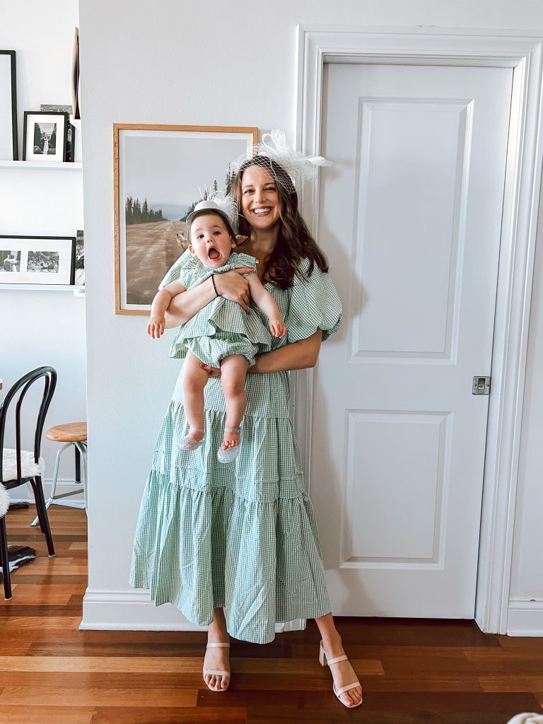 Derby theme mother and daughter costume