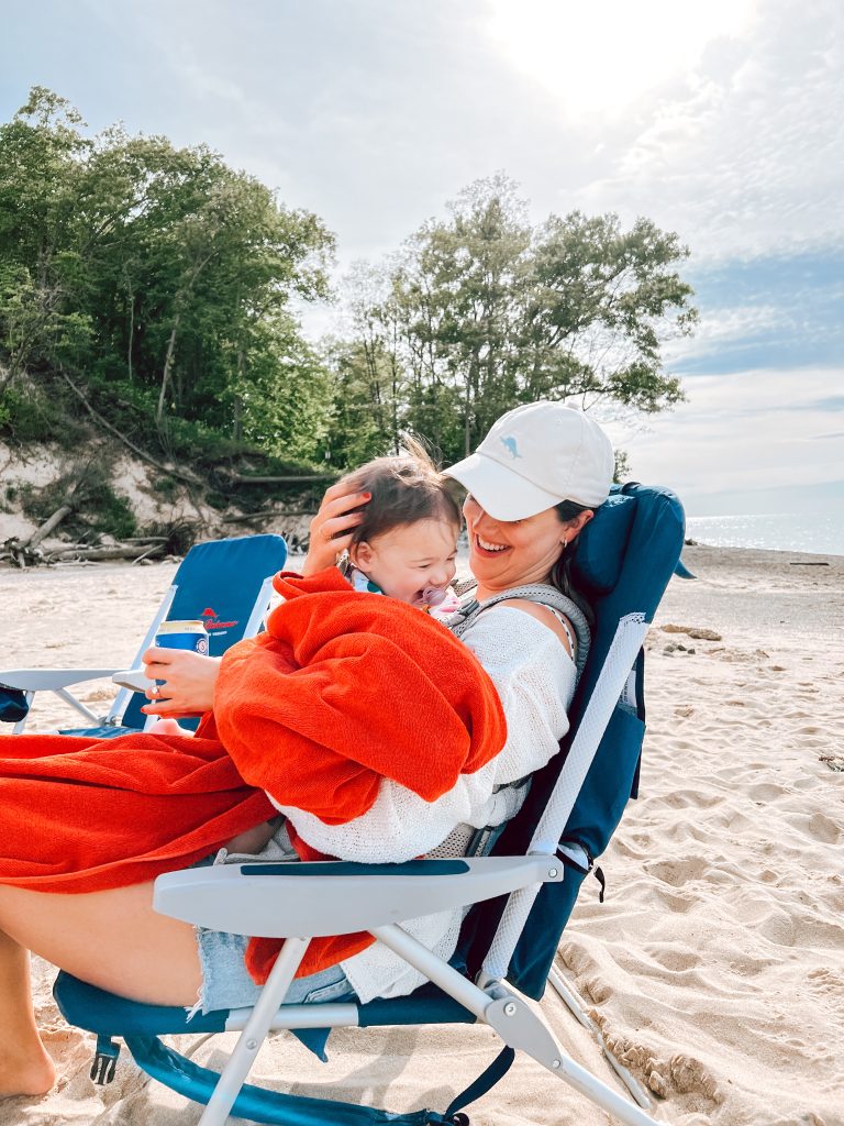 mom and baby at the beach | Lake House Weekend