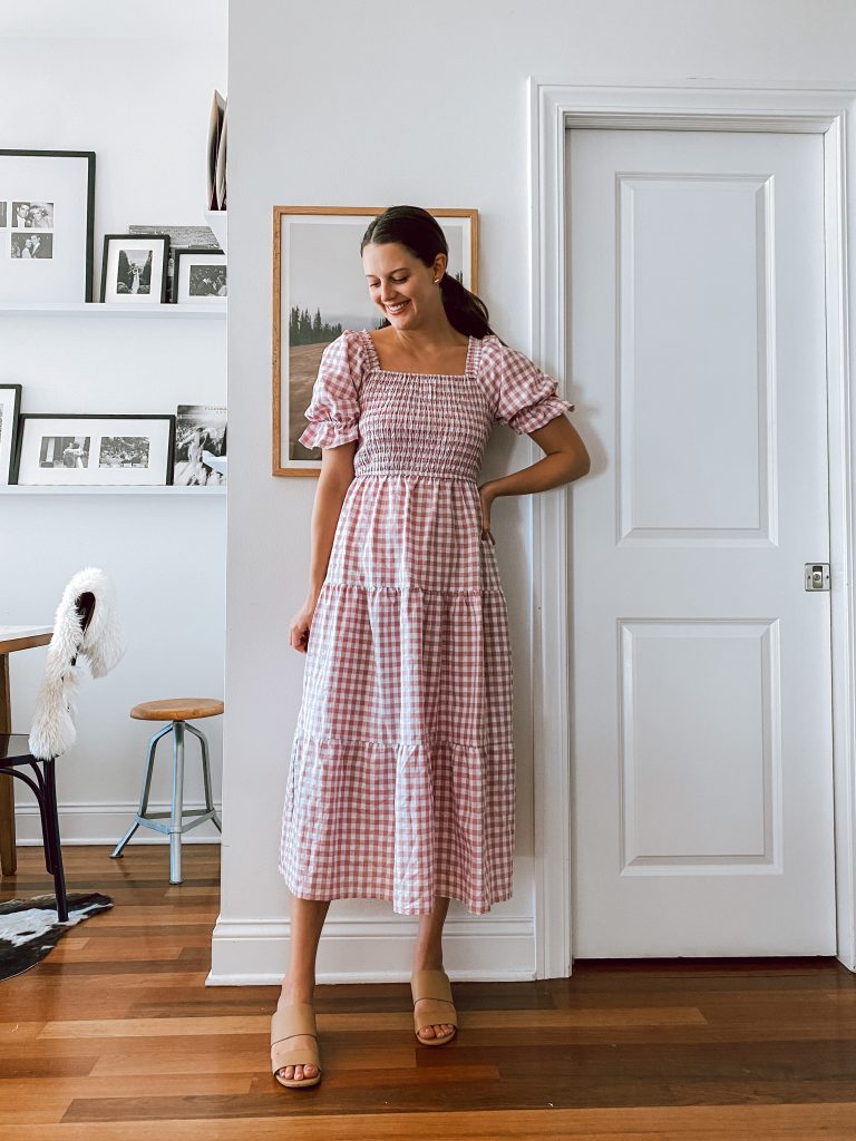 Amazon smocked gingham dress