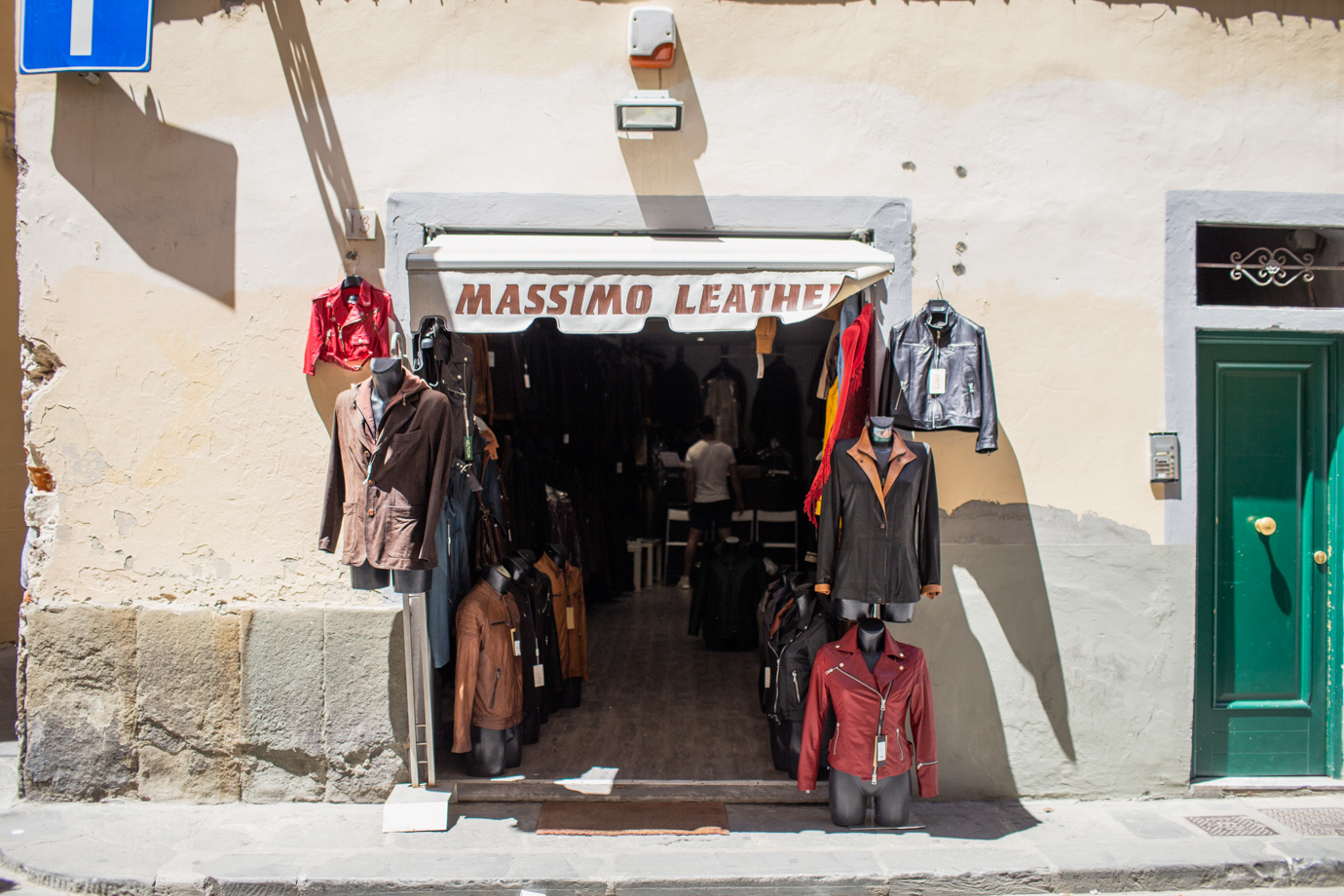 My favorite leather jacket shop, Massimo leather, in Florence 