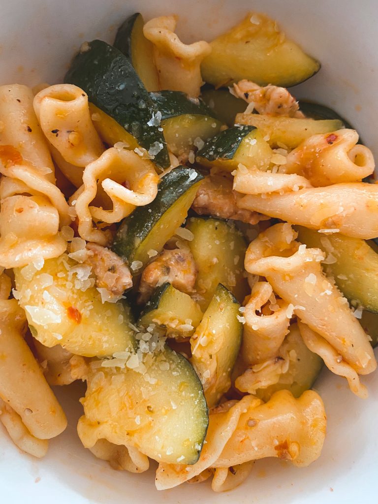 tomato + zucchini summer pasta